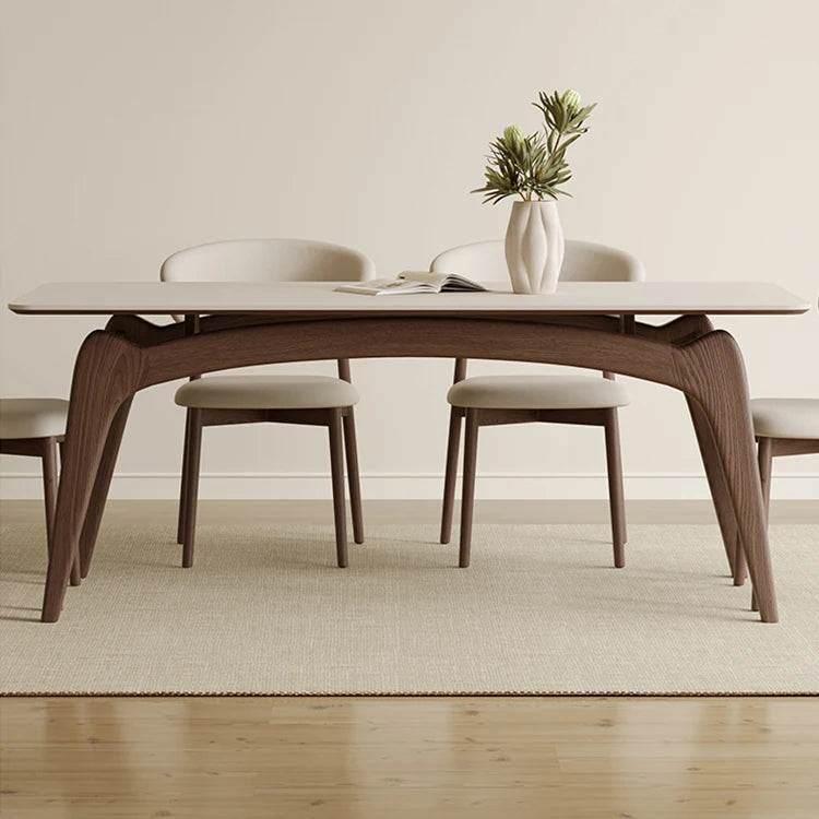 WABI SABI Hot Sale Style Solid Wood Cream Rectangle Chair Combination Comfortable Home Wooden Dining Table