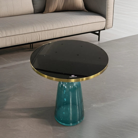 Beautiful glass living room furniture coffee table bedroom colored household bedside table home decoration indoor coffee table