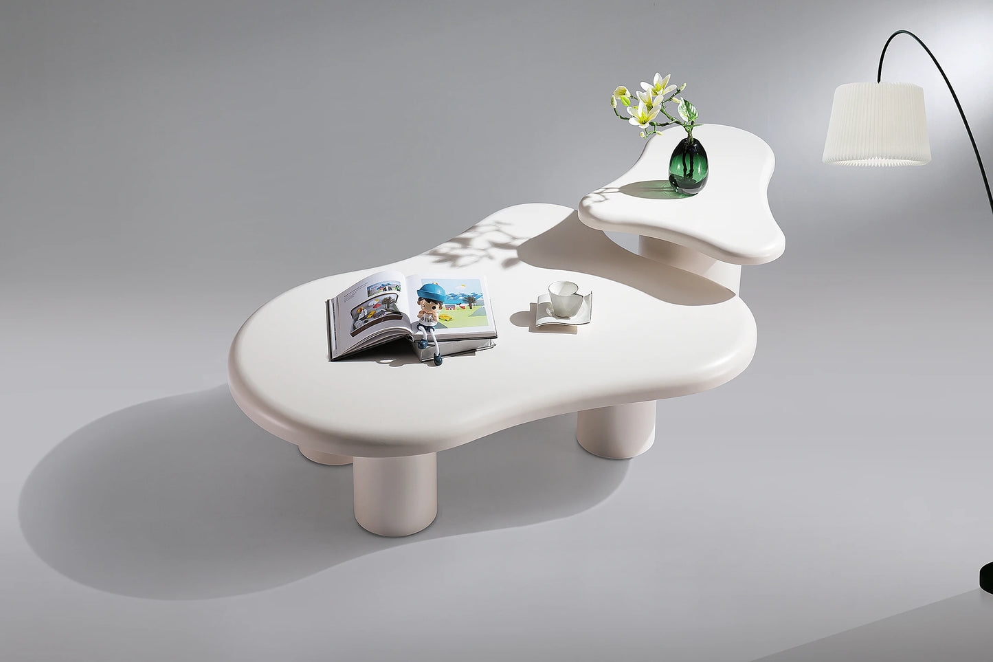 Milk White Sabi Wabi Design Home Living Room Low Coffee Table Set Interior Furniture Bedroom Simple Modern Coffee Table