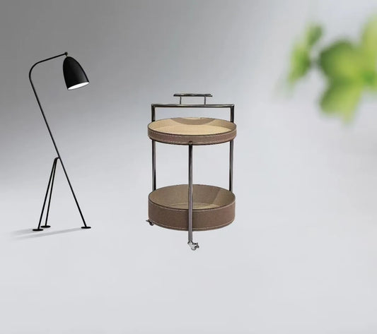 Trolley Wheel Snacks Side Table Bedroom Furniture Villa Living Room Casa Coffee Table Loft Project Saddle Leather Coffee Table
