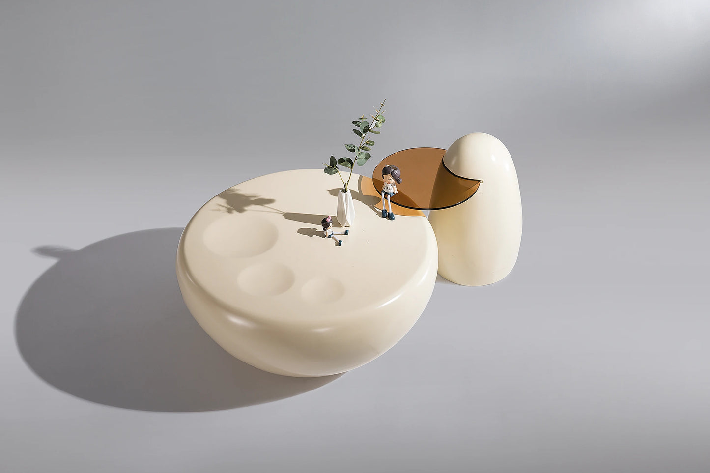 Cream style cat claw coffee table combination white home living room furniture set coffee table