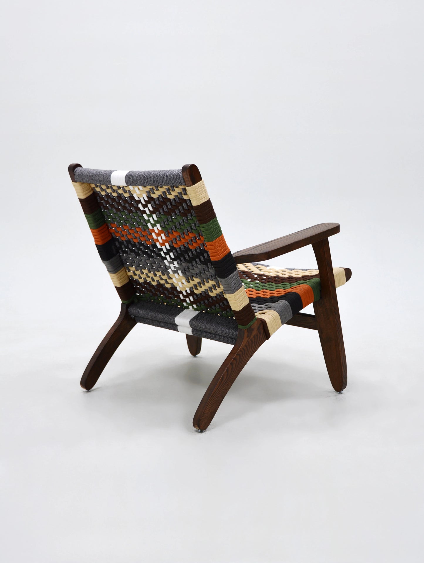 Japanese Sabi Wabi Woven Armchair Ash Wood Seat Home Living Room Furniture Leisure Relaxation Bedroom Villa Interior Chair