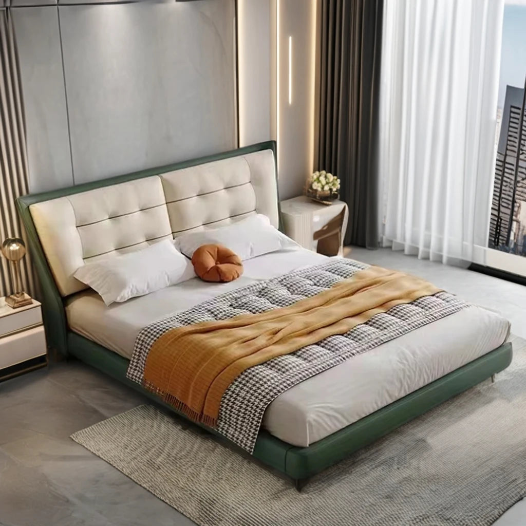 Modern Design Home Furniture Bedroom Set Extra Large Fabric Leather Bedding Villa Hotel Project Indoor Use Five Startup Beds