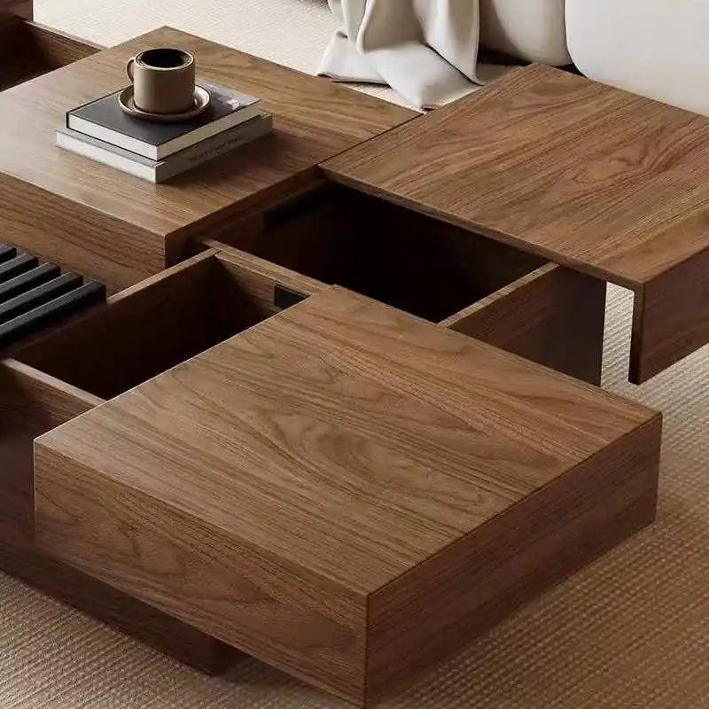 New function box table Japanese sabi wabi design interior furniture villa loft wooden coffee table household coffee table