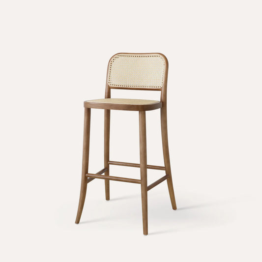 Wabi-Sabi Scandinavian Simple Modern Japanese Solid Wood Rattan Chair Accessible Dining Room Furniture Household Stool