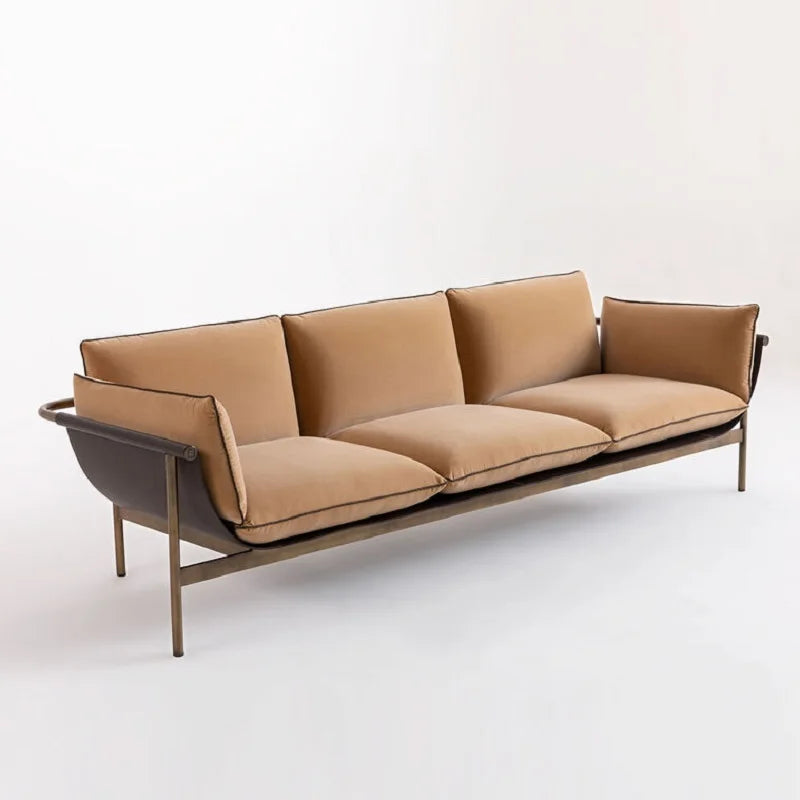 Villa Furniture Stainless Steel Frame Italian Style Connor Sofa Modern Leisure Lounge Chair Luxury Home Leisure Loft Leisure Sofa