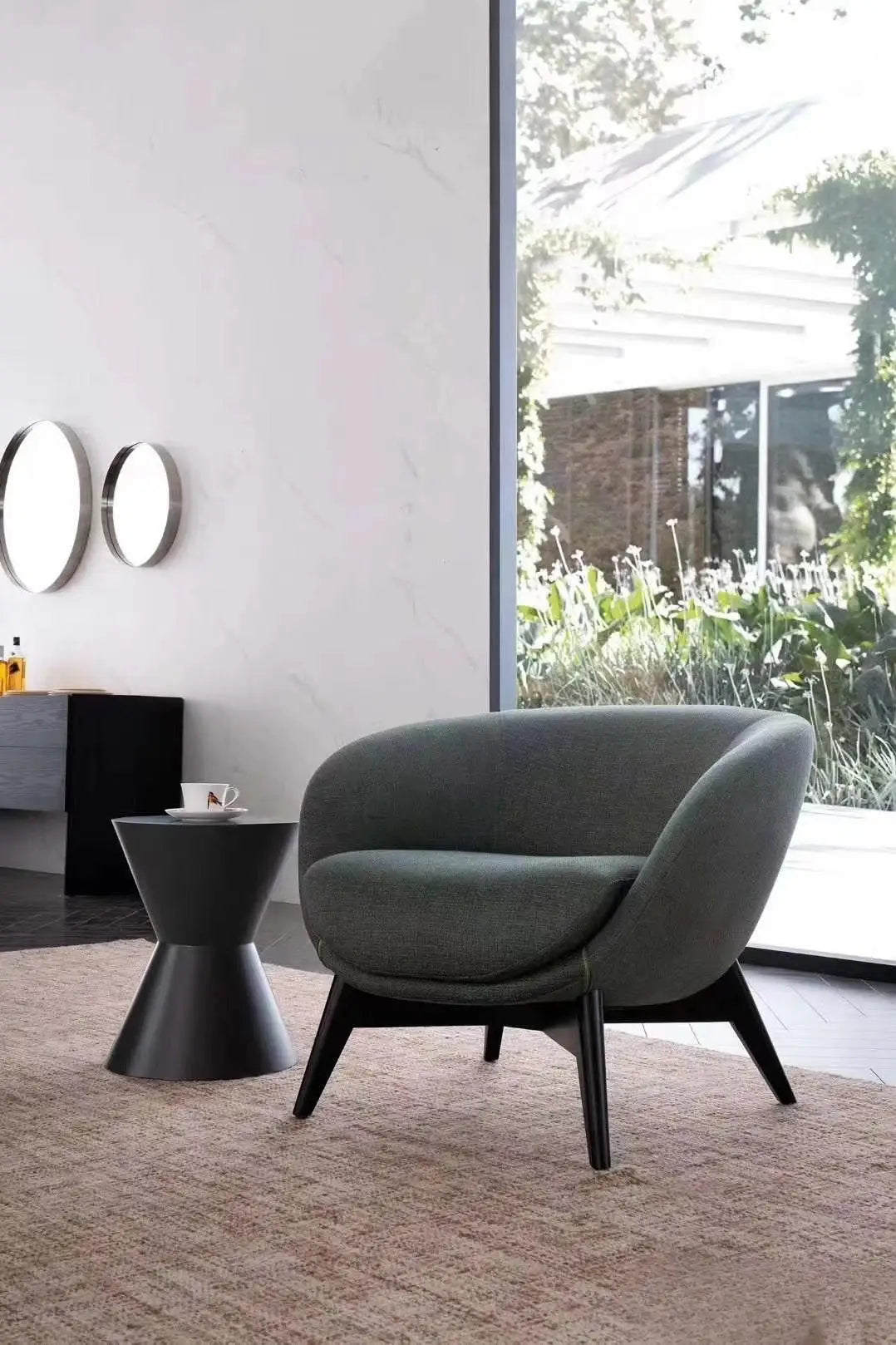 Modern Luxury Design Home Living Room Bedroom Fabric Solid Wood Frame Single Leisure Chair