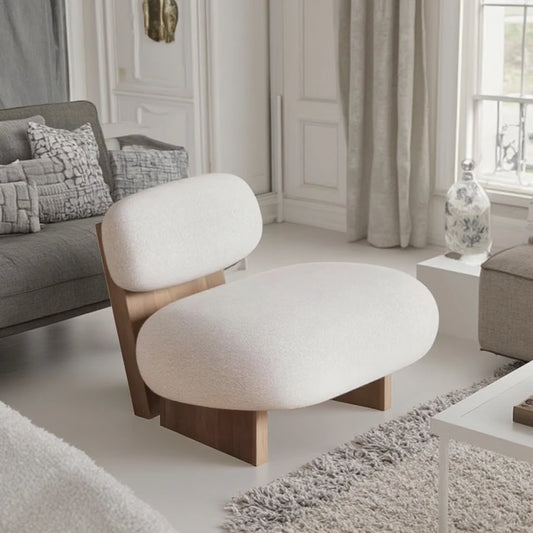 Nordic style home living room furniture villa gray wooden frame leisure seat apartment loft comfortable Japanese seat fabric chair