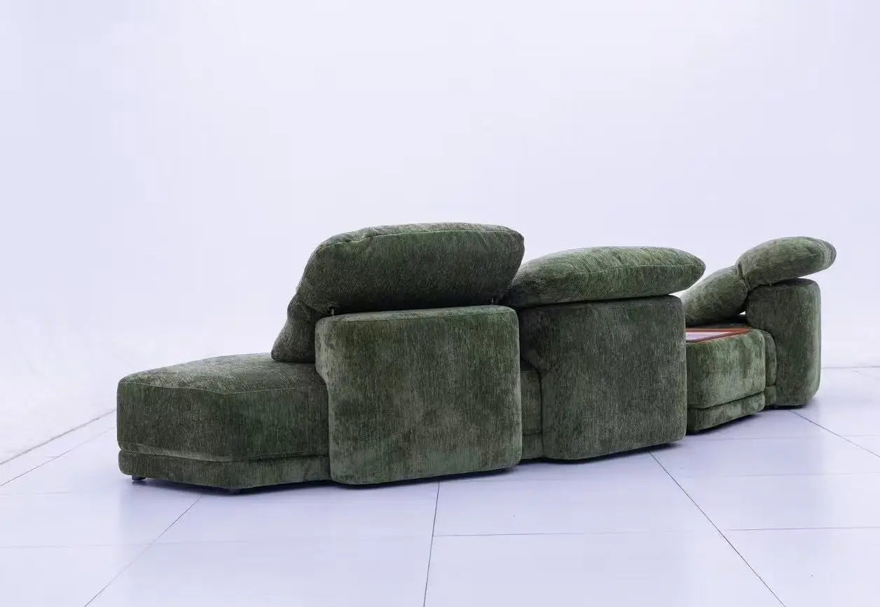 Wabi Sabi custom indoor soft Italian fabric cover leisure sofa living room public area leisure curve corner module sofa