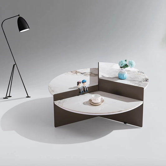 Special Design Home Living Room Furniture Round Ceramic Coffee Table Simple Italian Design Villa Home Coffee Table
