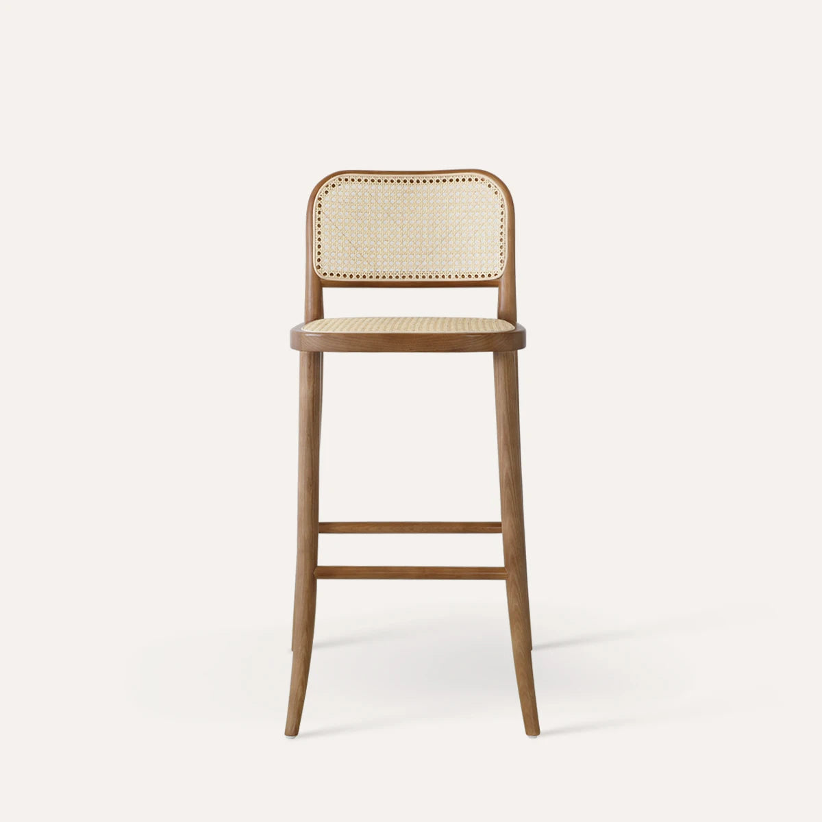 Wabi-Sabi Scandinavian Simple Modern Japanese Solid Wood Rattan Chair Accessible Dining Room Furniture Household Stool