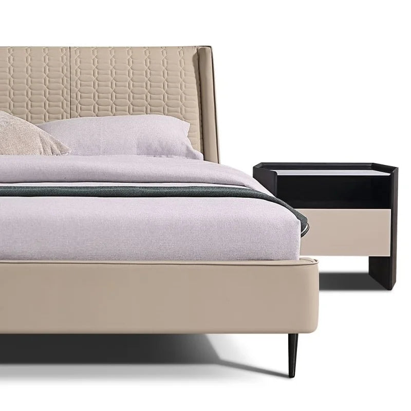 Italian designer double 1.5m and 1.8m queen and king size cork modern minimalist luxury bed master bedroom wedding bed