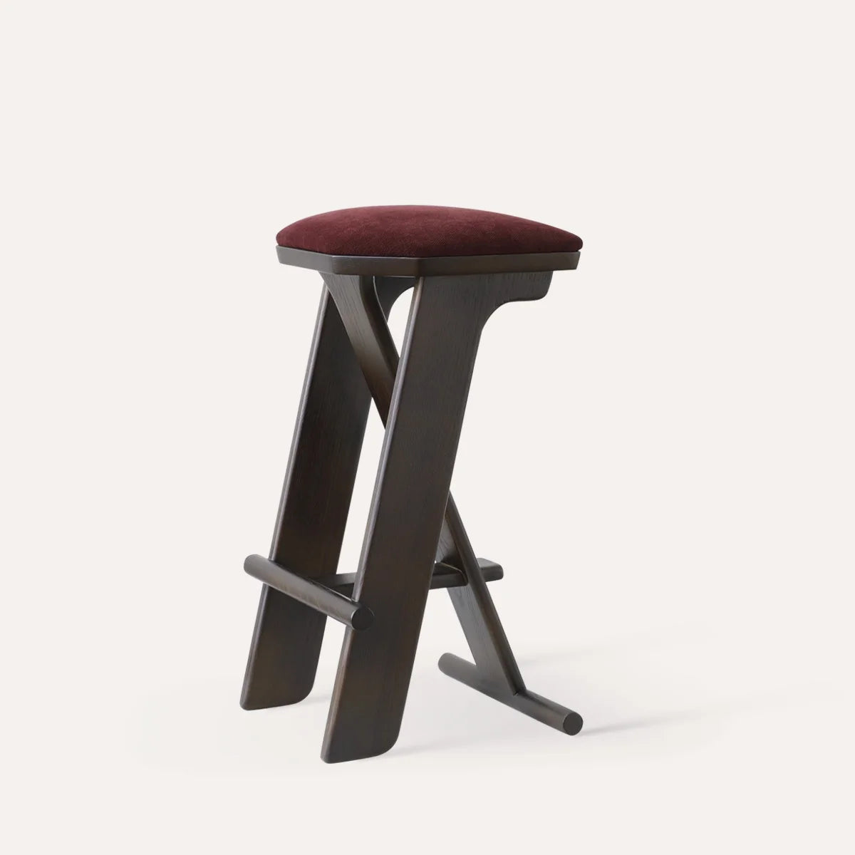 Modern solid wood high chair family bar coffee shop simple Italian Nordic French retro restaurant living room counter stool