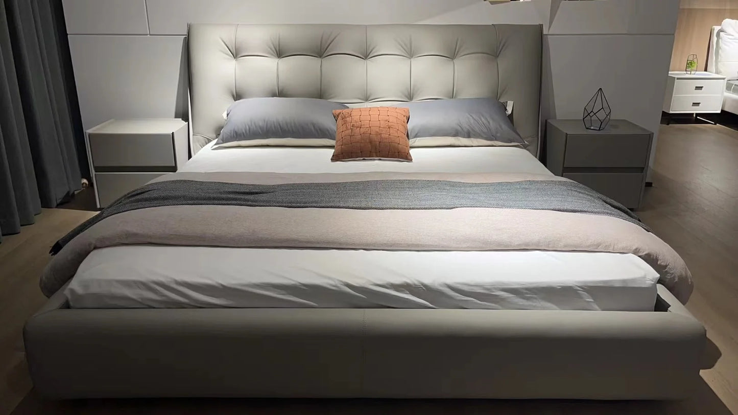 Italian design simple buckle fabric bedroom furniture set 1.8 meters soft mattress home hotel apartment leisure bed room
