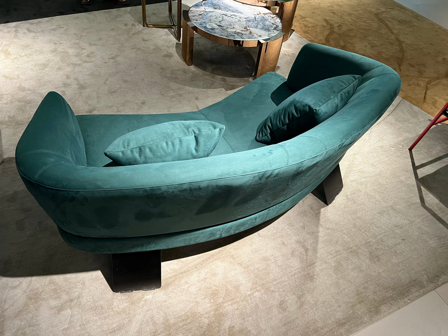 Matte fabric green two Sot villa living room furniture large apartment Italian design leisure sofa 2 people VIP sofa