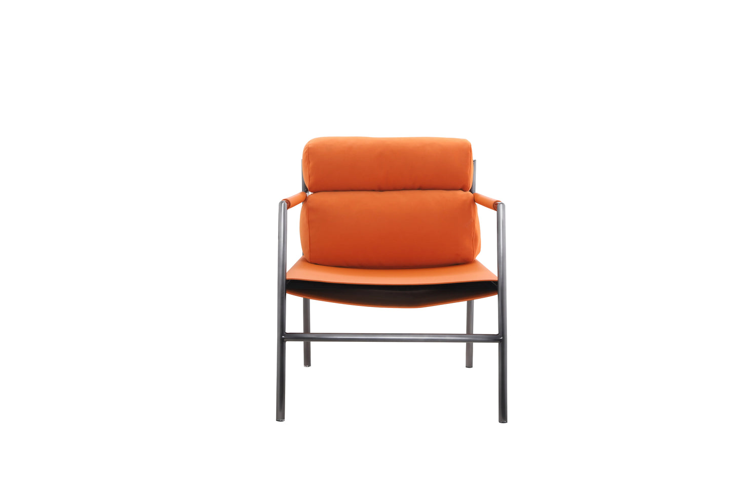 Simple Design Italian Minimalist Home Furniture Living Room Leisure Armchair Micro Fiber and Saddle Leather Villa Leisure Chair