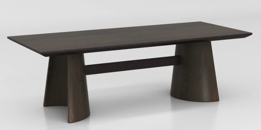 Wabi-Sabi style rectangular dining table set 4 wooden folding chairs in a modern hotel club villa for meeting rooms or tea breaks