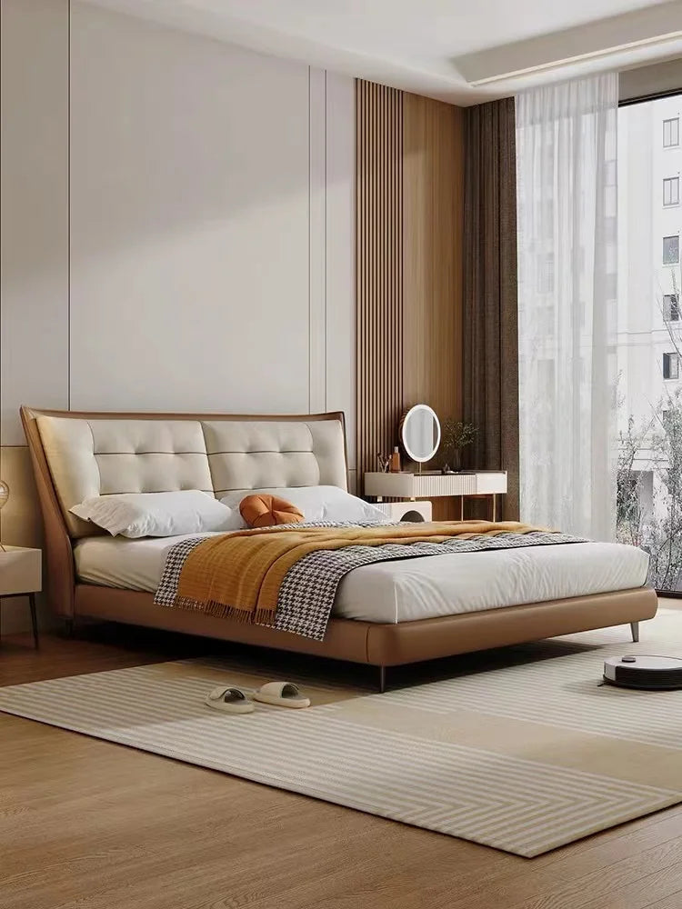 Modern Design Home Furniture Bedroom Set Extra Large Fabric Leather Bedding Villa Hotel Project Indoor Use Five Startup Beds