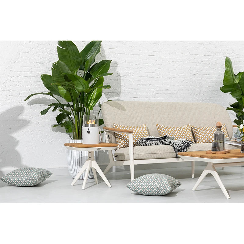 Garden Fabric Teak Arm Sofa Aluminum Luxury Modern Outdoor Furniture Set