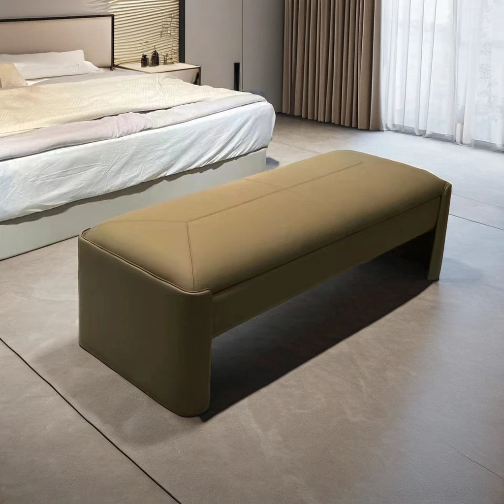 VIP Loft Bedroom Furniture Interior Luxury Modern Bench Living Room Hotel Project Villa Master Room Leather Bed End Bench