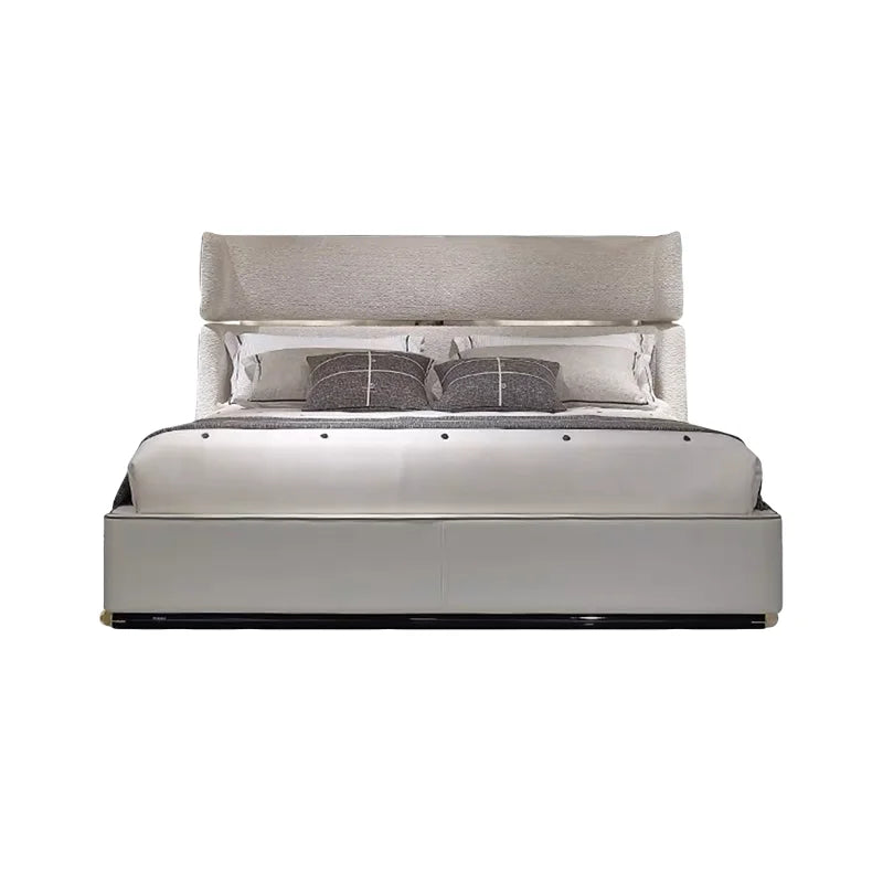 Italy Deluxe Double Queen Bed Modern Hong Kong-style Master Bedroom Deluxe Villa House Fabric Bed