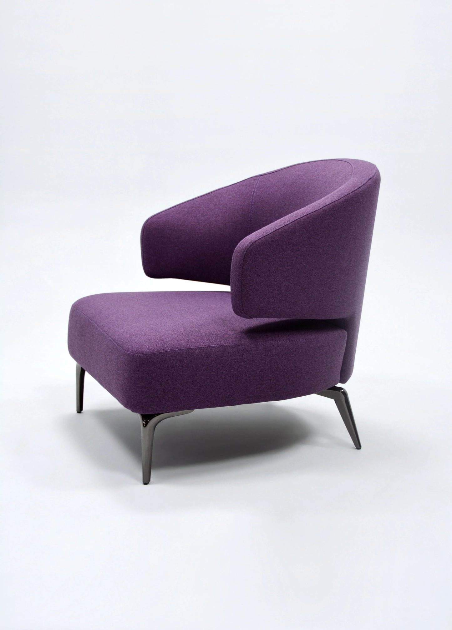 High Quality Modern Metal Frame Purple Velvet Bedroom Leisure Living Room Hotel Leisure Chair Stainless Steel Legs