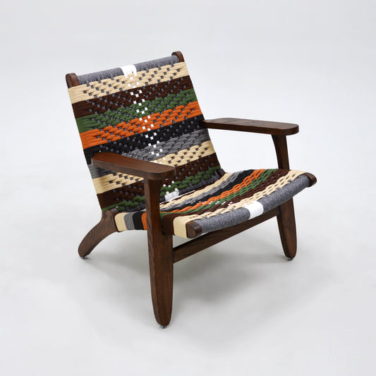 Japanese Sabi Wabi Woven Armchair Ash Wood Seat Home Living Room Furniture Leisure Relaxation Bedroom Villa Interior Chair
