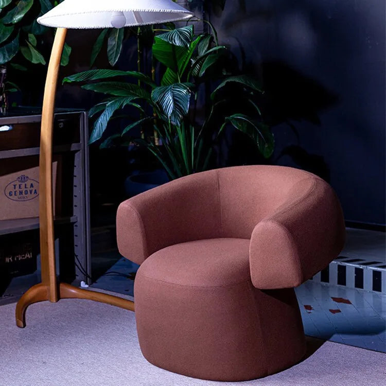 High-end modern simple single sofa chair frilly designer leather armchair rotating characteristic living room beauty salon art
