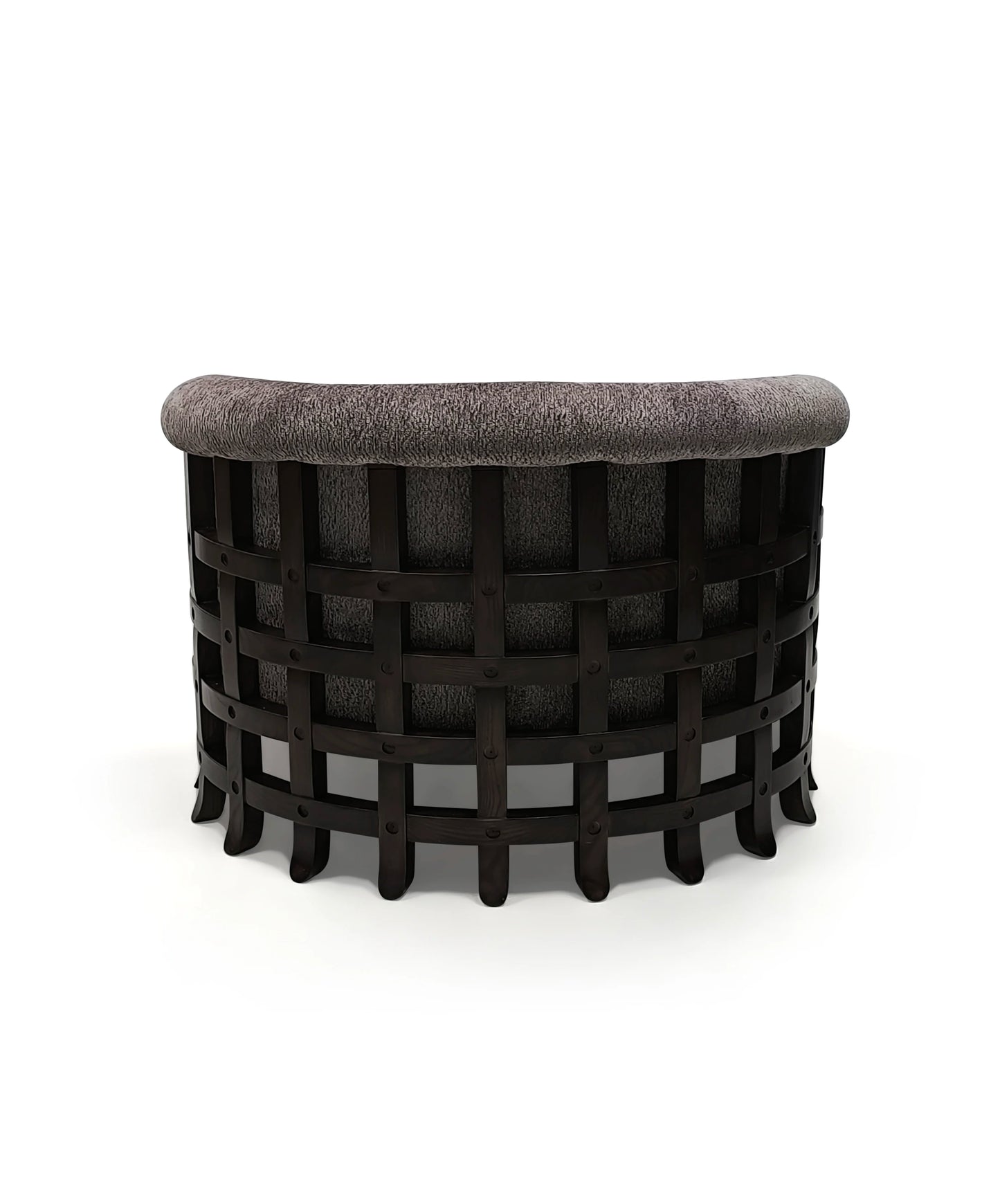 Vintage Design Sabi Wabi Armchair Grey Wood Round Seat Home Living Room Furniture Leisure Villa Interior Seat
