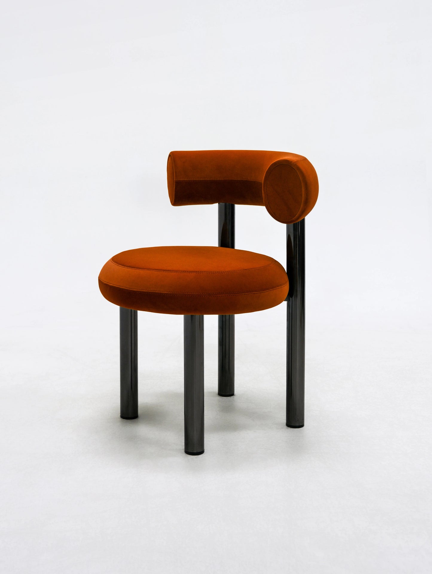 Contemporary Stainless Steel Leg Frame Velvet Round Dining Chair Apartment Home Leisure Seat Loft Dinner Seat