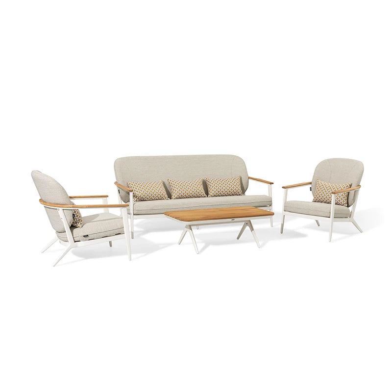 Garden Fabric Teak Arm Sofa Aluminum Luxury Modern Outdoor Furniture Set