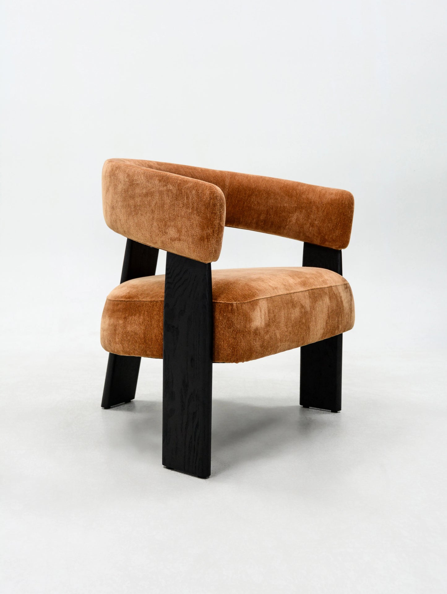 Modern Solid Wood Ash Wood Dining Chair Curved Backrest Teddy Fabric Armchair Home Leisure Exterior Use Part Contemporary Dining