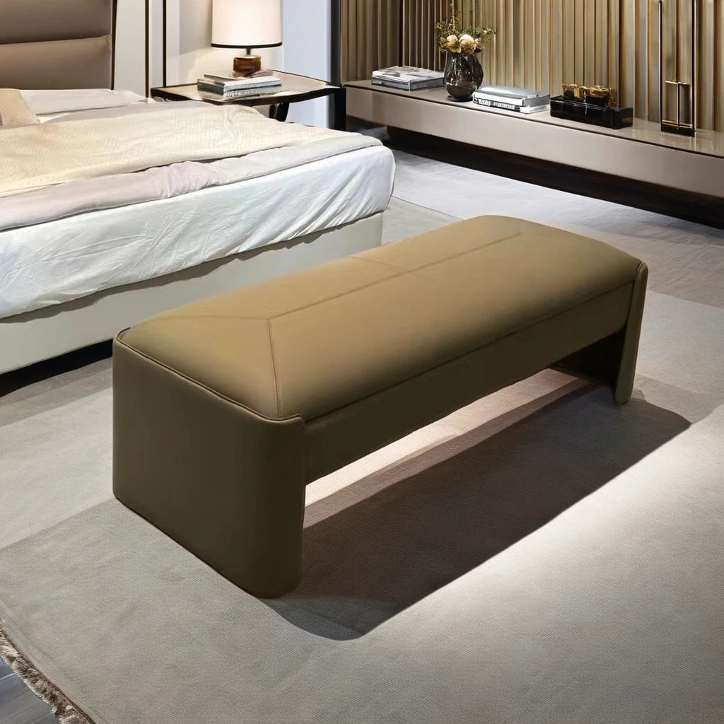 VIP Loft Bedroom Furniture Interior Luxury Modern Bench Living Room Hotel Project Villa Master Room Leather Bed End Bench