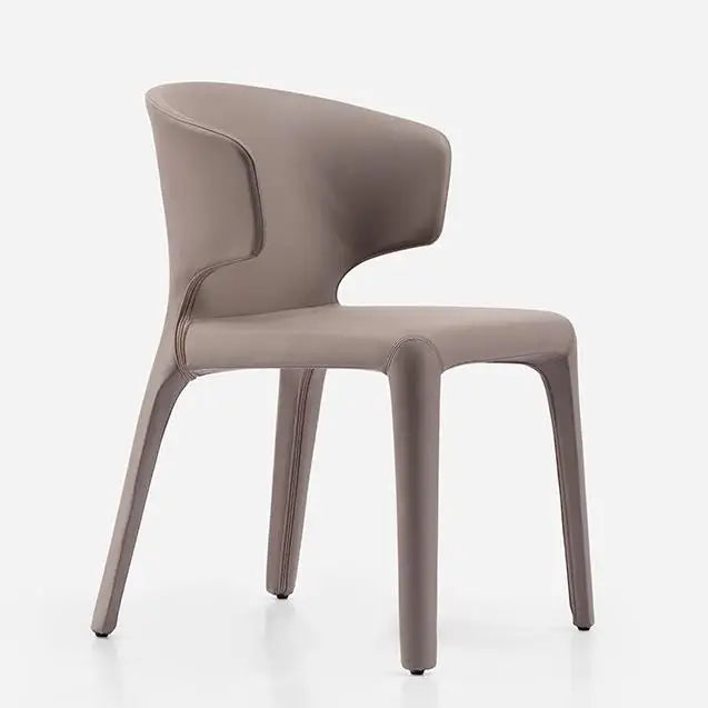 High quality modern minimalist design leather wooden dining chair foldable modular home furniture lounge chair bedroom villa