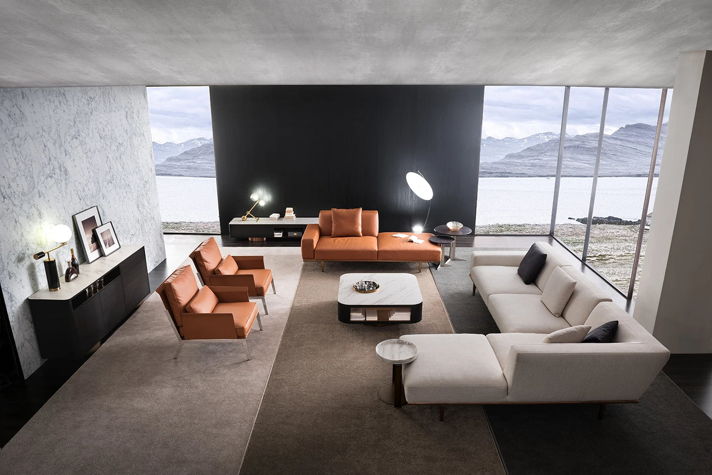 High-end Italian design luxury single leather armchair interior leisure lobby custom furniture