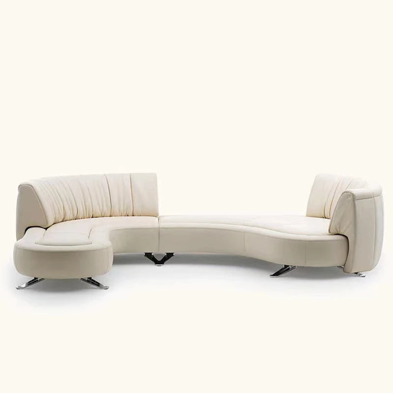 three-seat 360-degree rotating track sofa unlimited luxury leather villa living room study