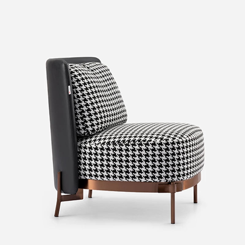 Simple single chair wooden frame fabric chair with stainless steel legs luxury armchair for living room and bedroom