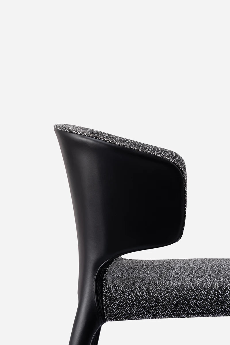 Modern Stainless Steel Dining Chair Saddle Leather Decoration Custom Arc Design Restaurant Restaurant Kitchen Reclining Chair
