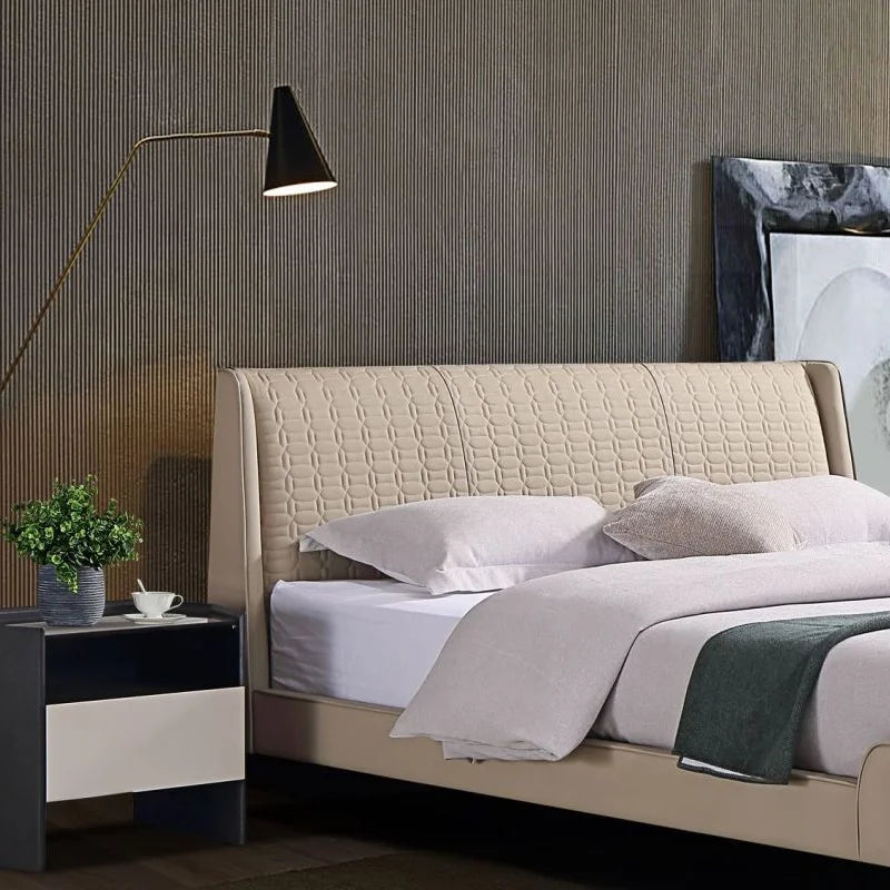 Italian designer double 1.5m and 1.8m queen and king size cork modern minimalist luxury bed master bedroom wedding bed