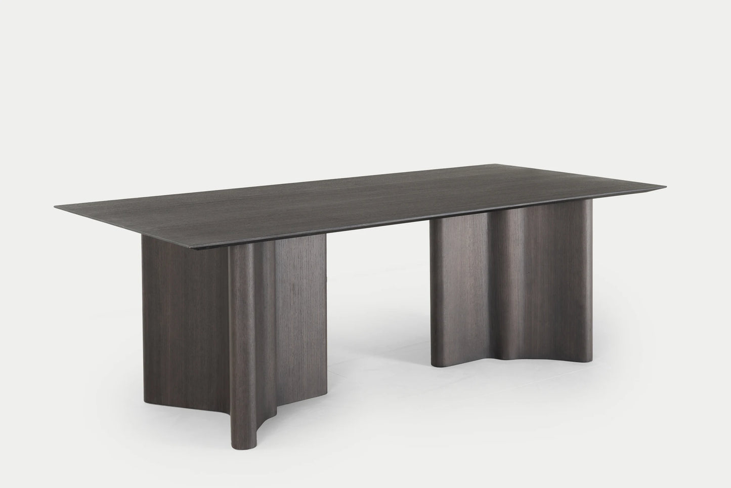 Wabi-Sabi style rectangular dining table set 4 wooden folding chairs in a modern hotel club villa for meeting rooms or tea breaks