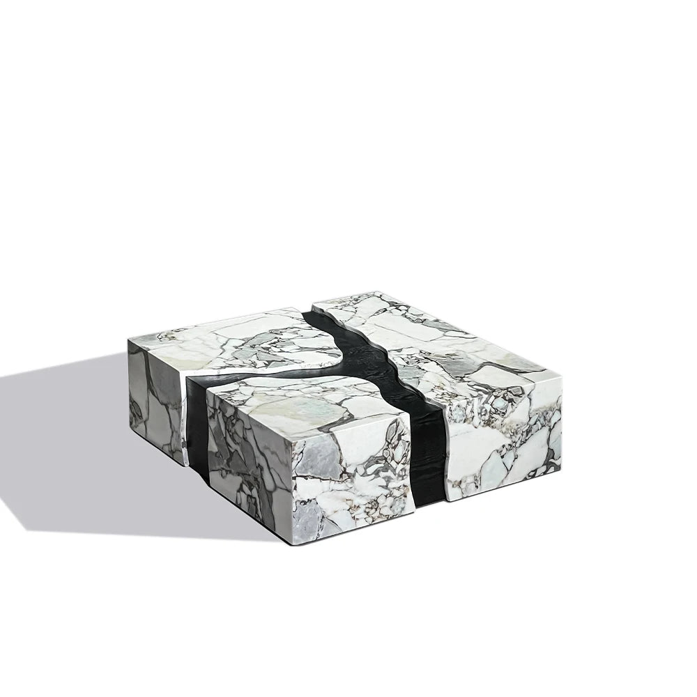 Italian design modern home living room furniture artificial marble square beautiful central table drawer home office coffee table