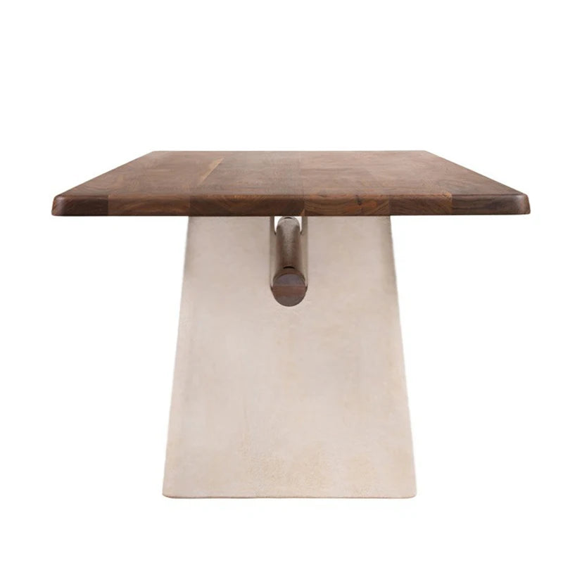 Solid wood craftsman French medieval dining table Wabi-Sabi style retro desk rectangular designer teacher workbench modern bamboo