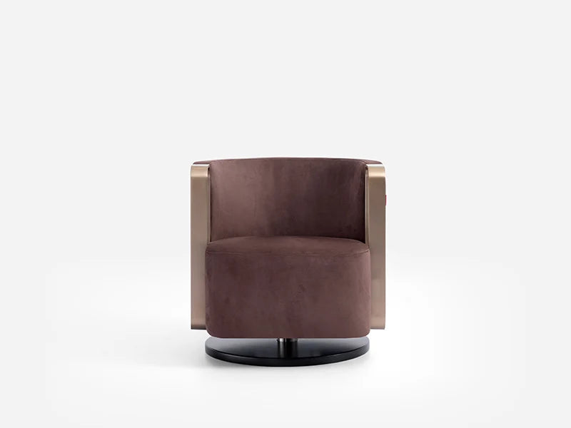 Deluxe single swivel armchair with stretchable fabric lounge chair, suitable for home office hotel bedroom outdoor leisure