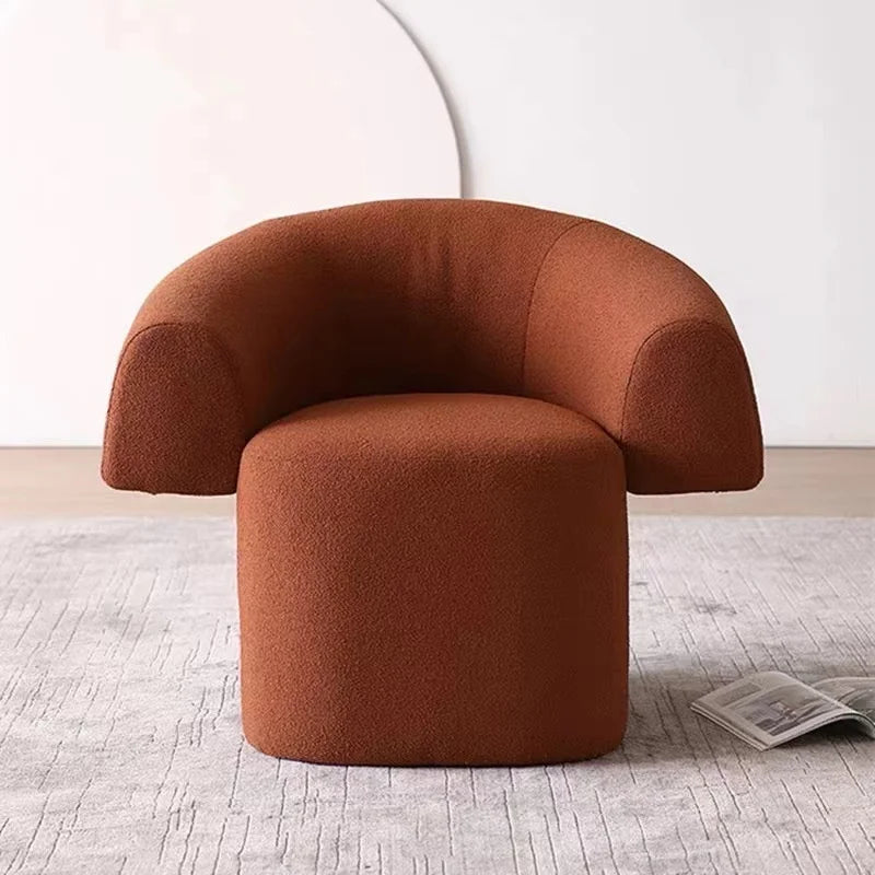High-end modern simple single sofa chair frilly designer leather armchair rotating characteristic living room beauty salon art