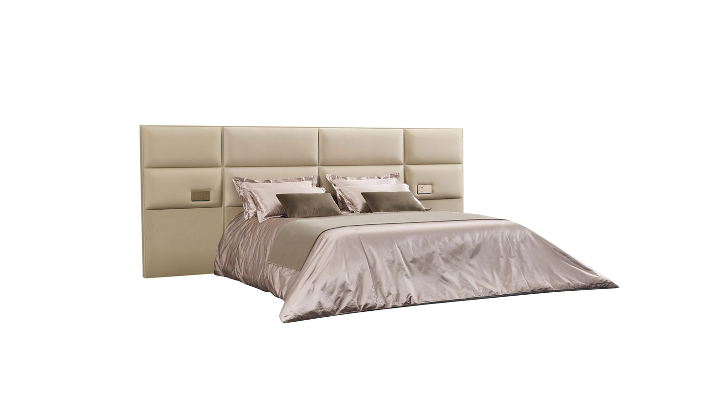 Italian design modern high-end luxury double bed king leather bed soft fabric master bedroom high quality wooden home