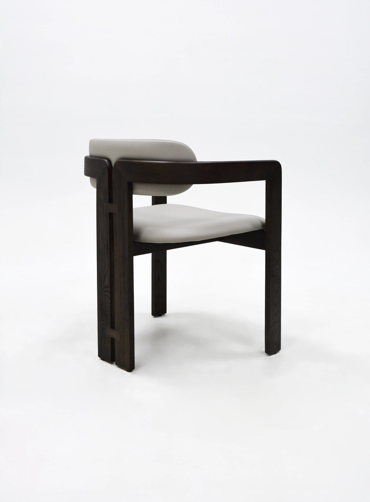 Contemporary Wabisabi Design Grey Wood Frame Fabric Dining Chair Apartment Villa Home Leisure Chair Loft Japanese Dining Chair
