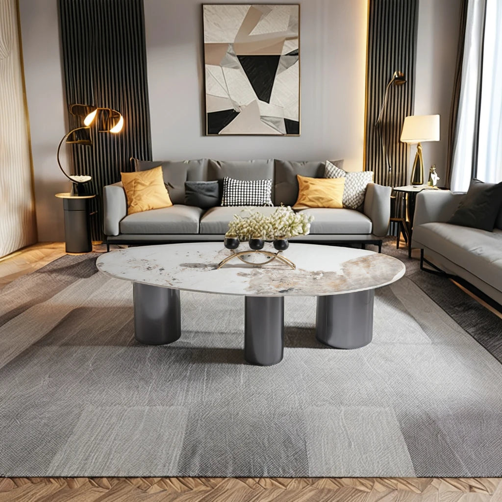 Apartment Project Living Room Furniture Interior Home Italian Minimalist Design Oval Shape 45cm Height Bedroom Coffee Table