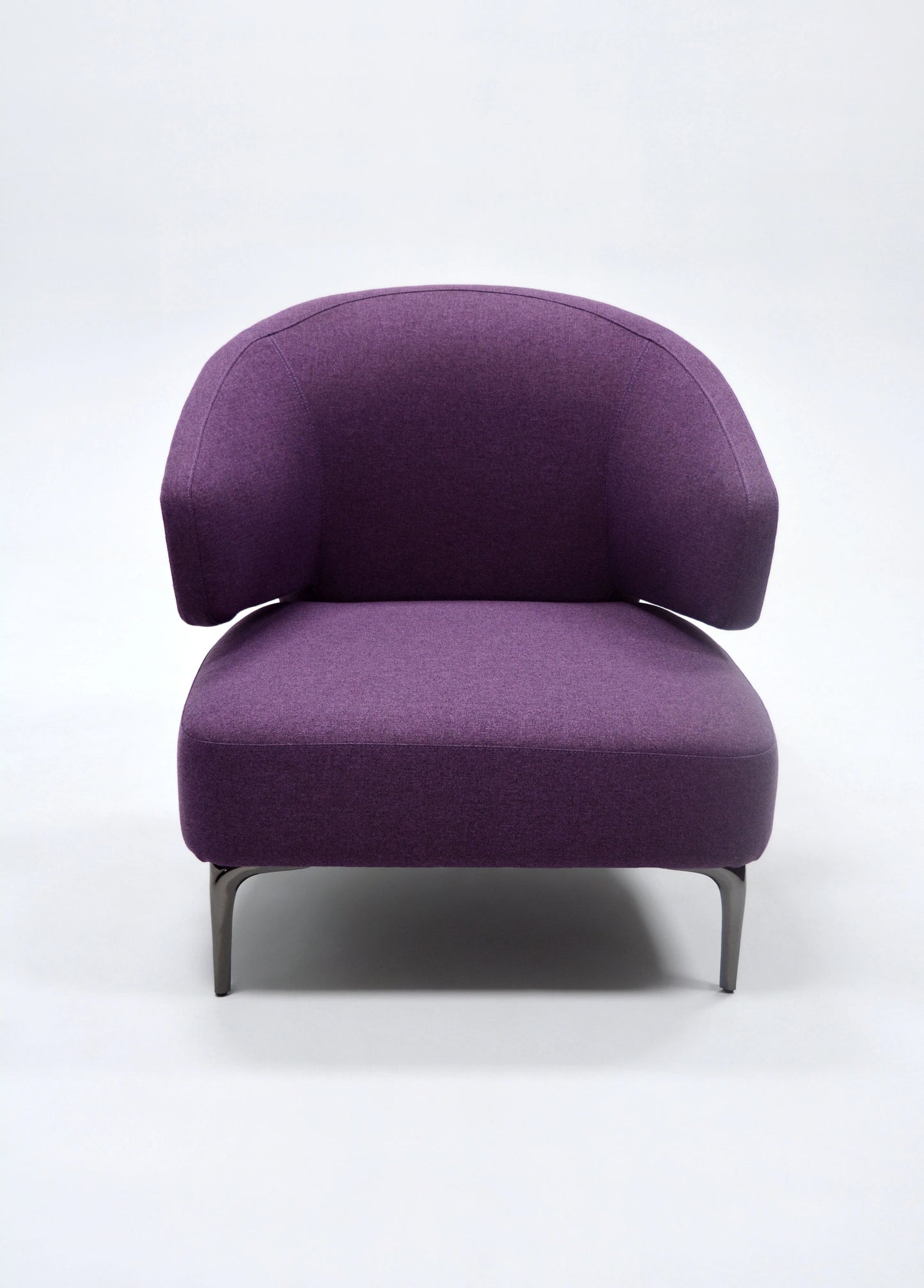 High Quality Modern Metal Frame Purple Velvet Bedroom Leisure Living Room Hotel Leisure Chair Stainless Steel Legs