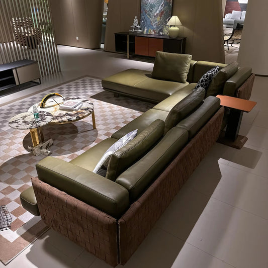 Unique Nordic furniture Living room sofa Large apartment Villa L-shaped combination sofa Italian design Simple modular sofa