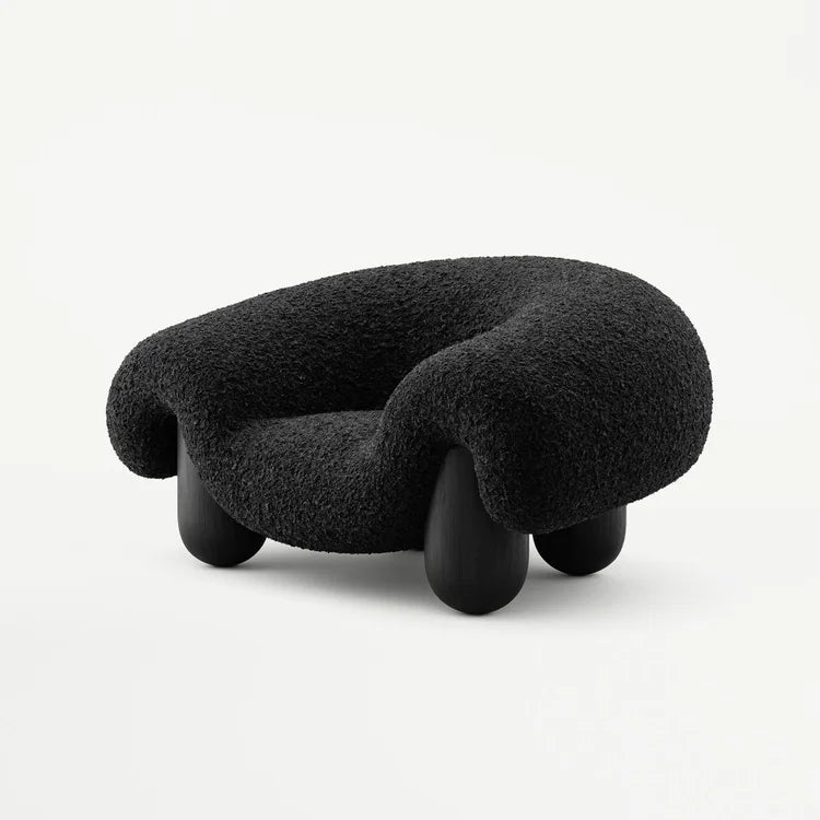 Nordic Modern Design Solid Wood Sofa Chair Creative Irregular Casual Furniture Living Room and Bedroom Fabric Finishes